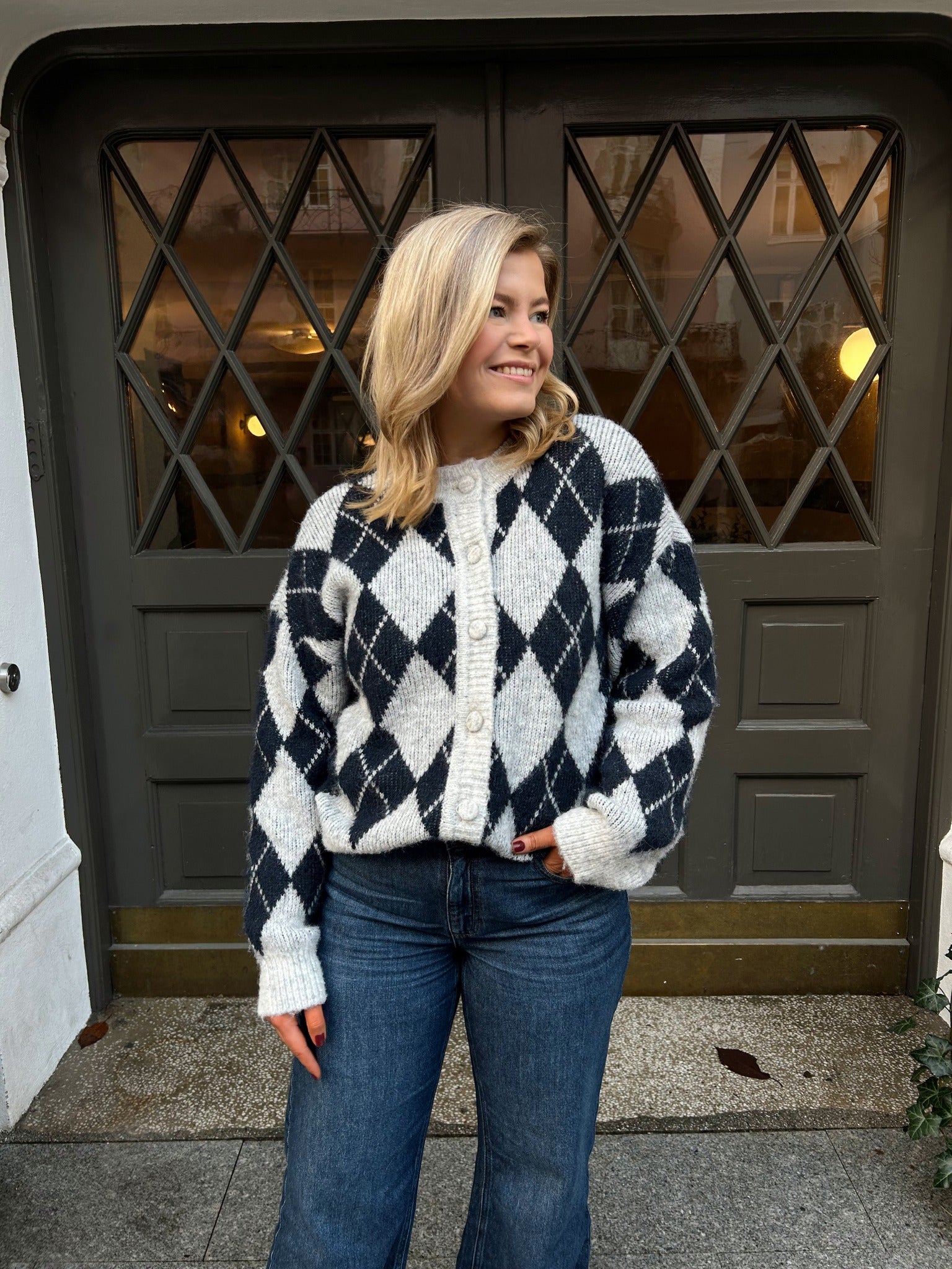 VIKARLEY Knit Cardigan - Light Grey Melange